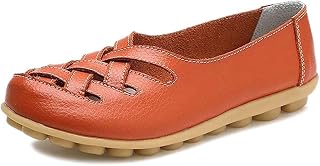 Women's Soft Cowhide Leather Loafers Flats Sandals Slip-On
