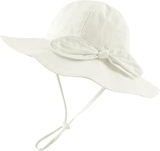 Zsedrut Bow Baby Girls Cotton Hat Summer Sun Cap Infant Toddler Wide Brim Girl Beach Hat