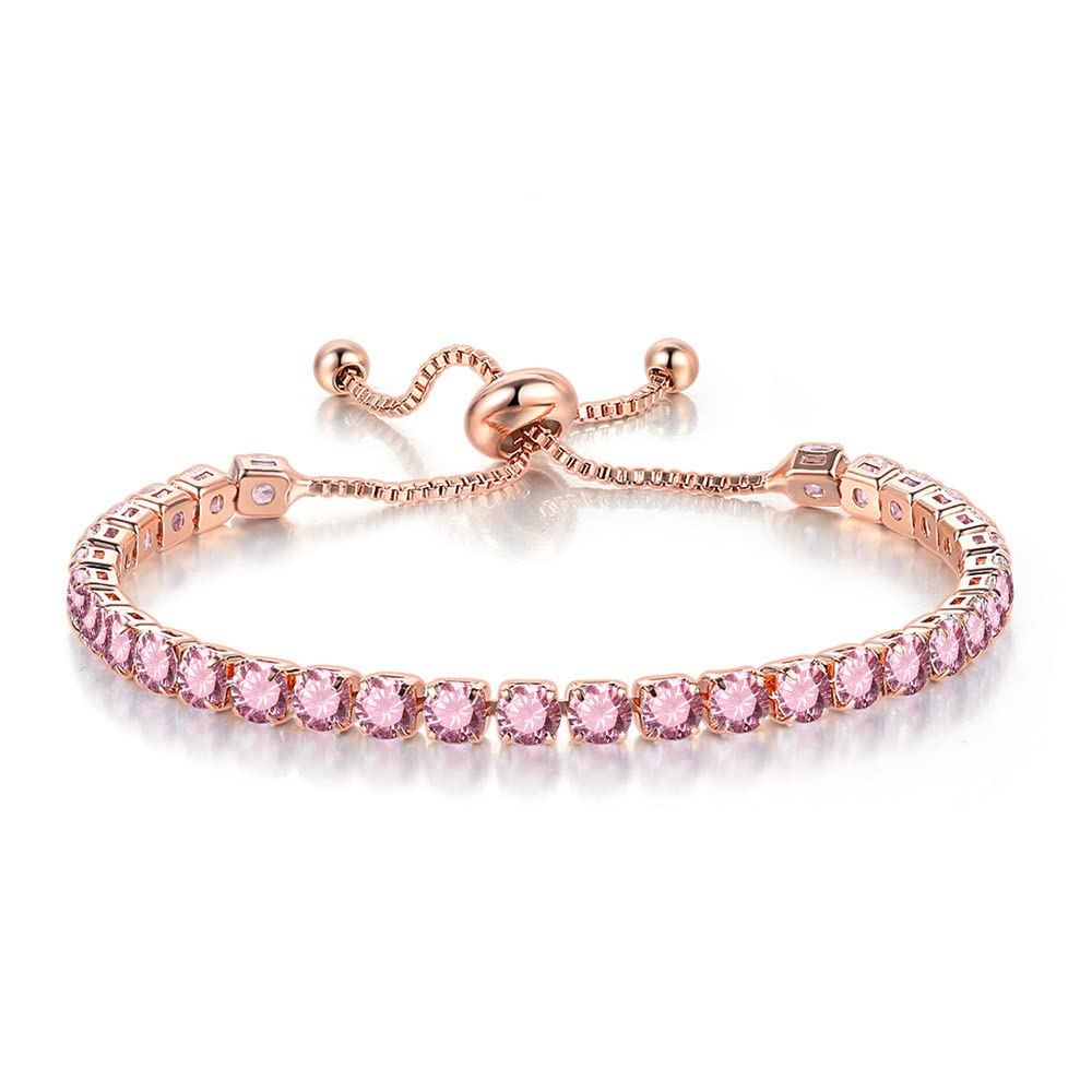 Tennis Bracelets for Women Men Adjustable Charm Link Bracelet 14K Gold Plated Da