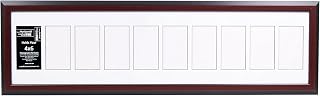 Creative Letter Art 4” x 6” Multiple Opening Picture Frame Collage with 10 holes, Congress Mahogany Frame with 10 x 40-inch White Mat, Full-Strength Glass, Photo Collage for Wall, 10 Openings