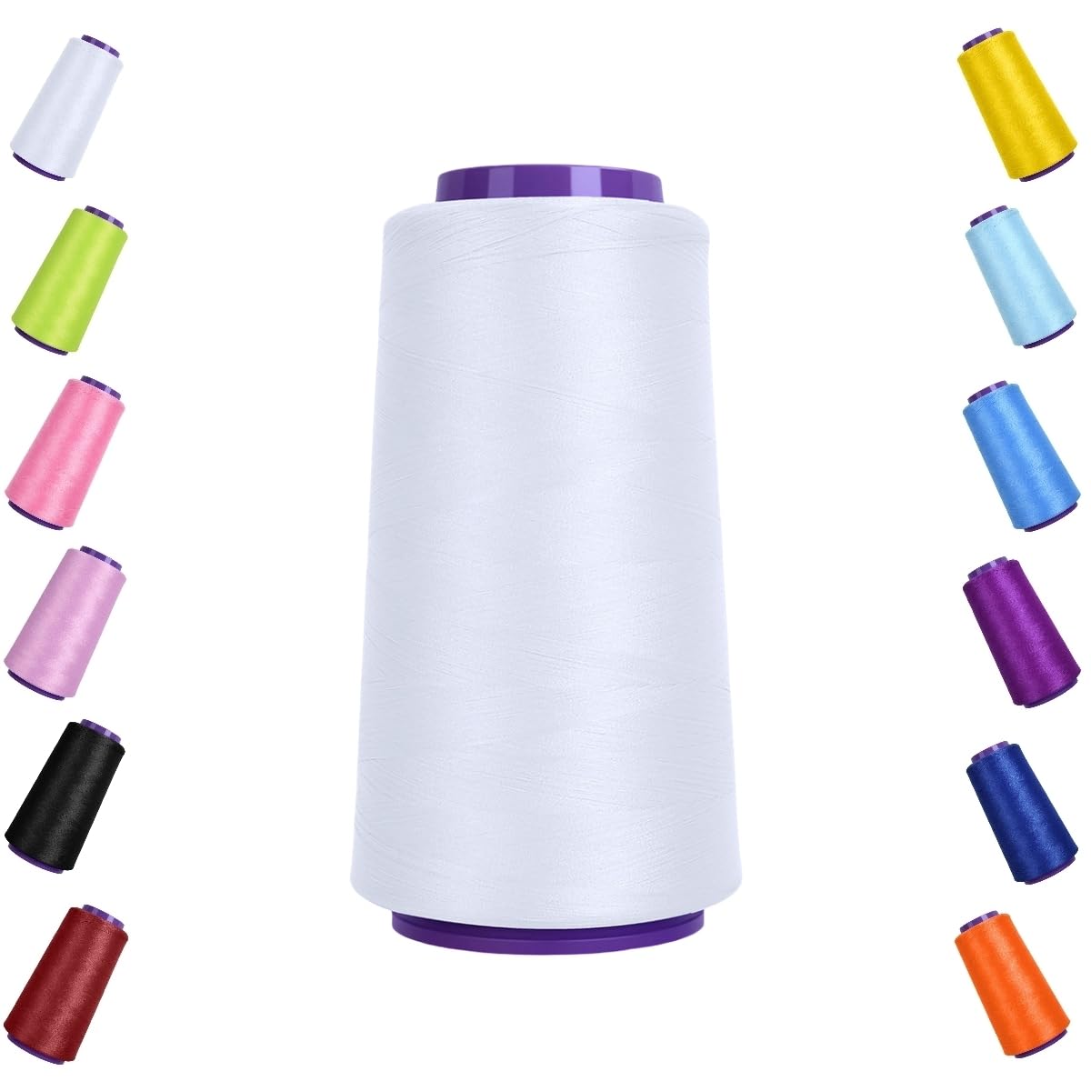 Polyester Serger Thread, Low Stretchy,2500Yards Per Spool, for Overlock Machines