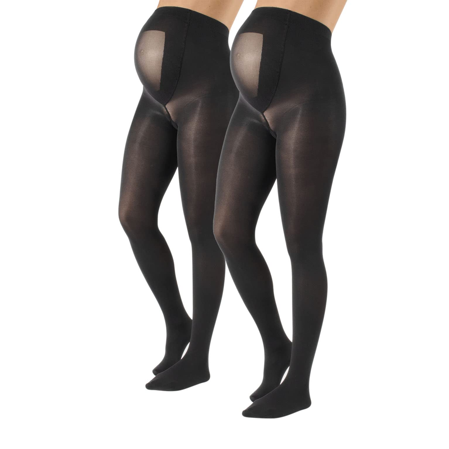 CALZITALY 2 Pairs Semi Opaque Maternity Tights, Pregnancy Tights, 40 Den (UK, Al