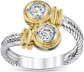 Elegant Style Rings for Women Engagement Accessories with Shiny Round Cubic Zirconia