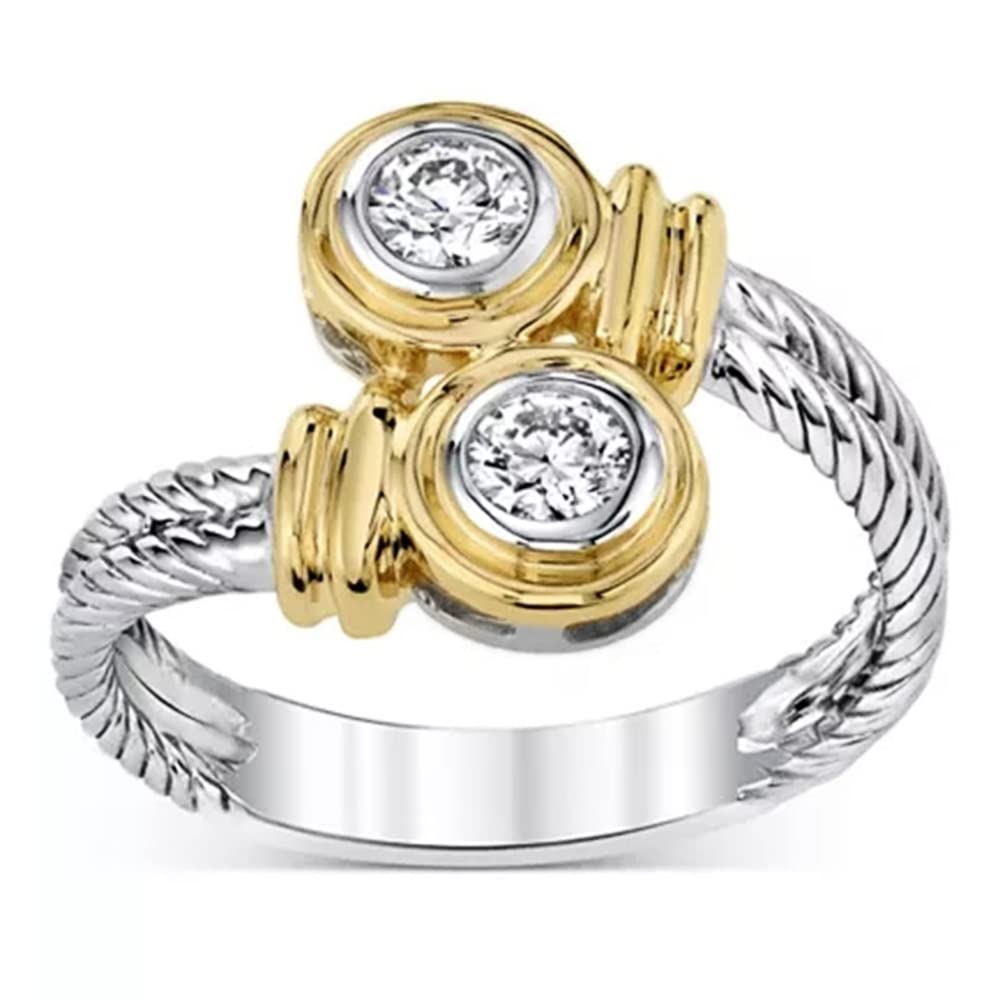 Elegant Style Rings for Women Engagement Accessories with Shiny Round Cubic Zirc