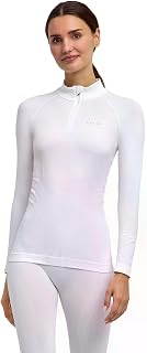 FALKE Women's Maximum Warm High Zip Neck T-Shirt Technical Sports Long Sleeve for Cold to Very Cold Weather Quick Drying Breathable Sustainable Functional Yarn 1 Piece