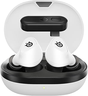 SteelSeries Arctis GameBuds for PS5 - Wireless Gaming Earbuds - 2.4GHz + BT 5.3 - ANC/Transparency - IP55 Water Resistant - 40H Battery - Wireless Charging - PS5, PC, Switch 2, Mobile - White