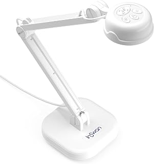 INSWAN INS-1 Classic USB Document Camera/Webcam, 8MP, Built-in LED, Mic | Auto Focus, Plug & Play, Compatible with Windows / Mac / Chromebook for Distance Learning, Live Demo, Online Teaching, White