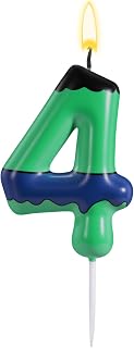 Conelist 1 x Green Giant Candle Cartoon Movie Theme Cake Topper for Birthday Baby Shower Decoration (Number 4)