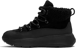 Fitflop F-mode Teddy-collar Warm Suede Lace-up Booties BottineFemme