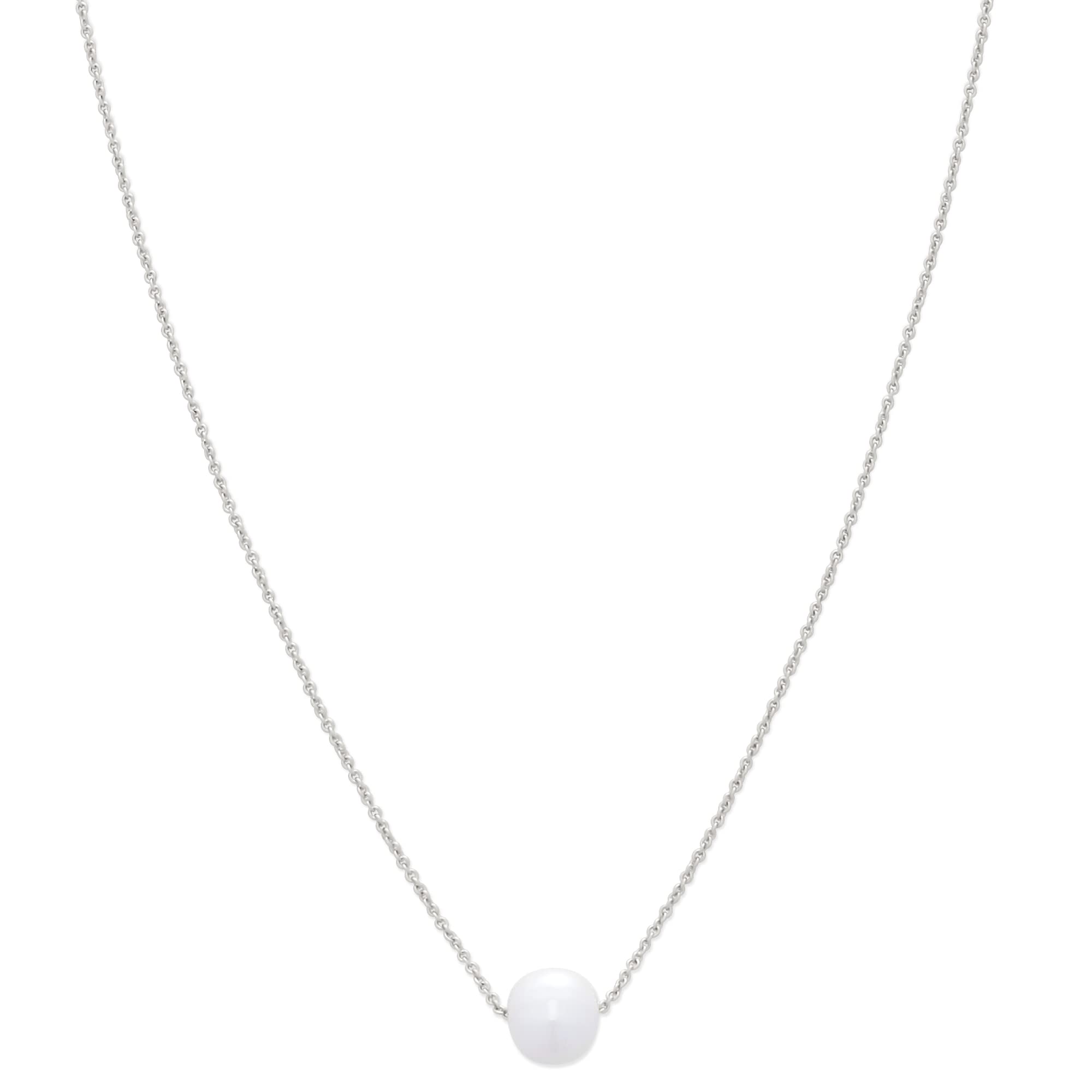 Amazon Essentials 14K Gold or Sterling Silver Freshwater Pearl Pendant Necklace