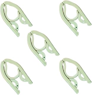 5 Pack Travel Hangers Foldable Portable Clothes Airer Space Saving Clothes Storage for Outdoor Camping Green 5 Pcs