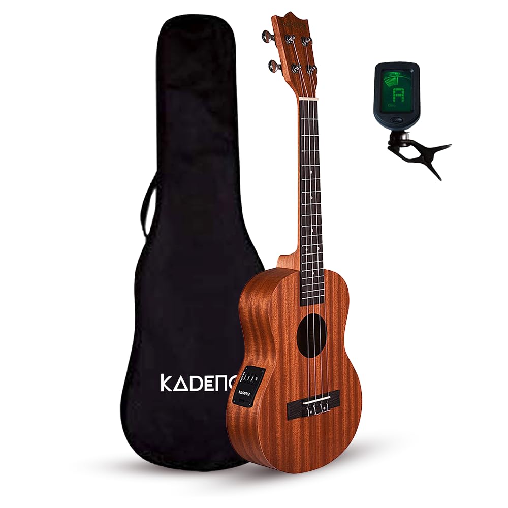 Kadence UKCE03C Concert 24" Electro Acoustic Ukulele | Mahogany Wood | Built-in 