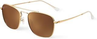 JIM HALO Retro Square Aviator Sunglasses Premium Glass Lens Men Women