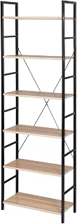 eSituro Bücherregal Standregal hoch mit 6 Ablagen 60 x 180 x 27,5 cm
