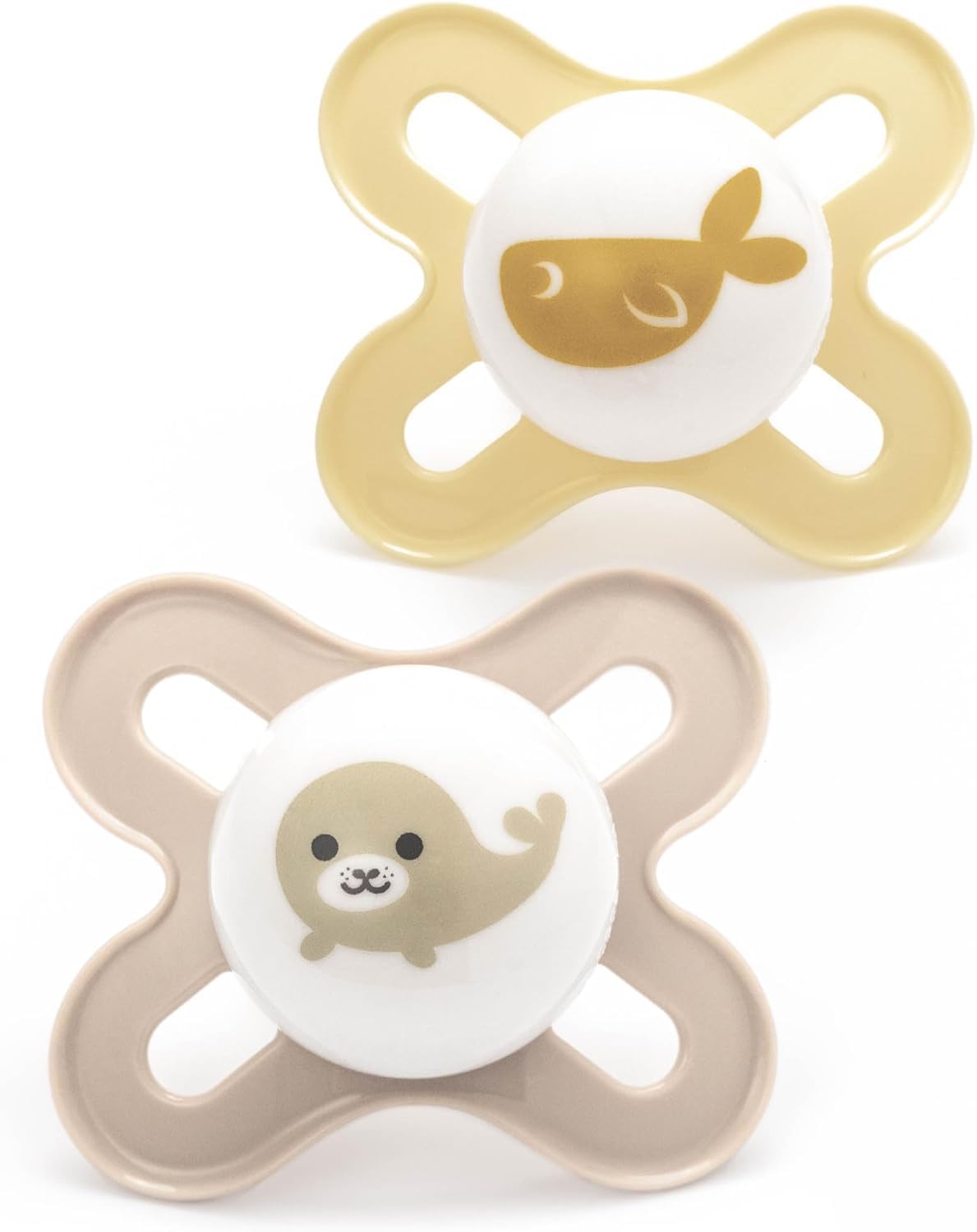MAM Original Start Dummies, 0-2M, 2 Pack, Orthodontic Design, Cream/Yellow | Com