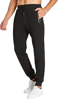 JustSun Men's Cotton Jogging Bottoms with Zip Pocket