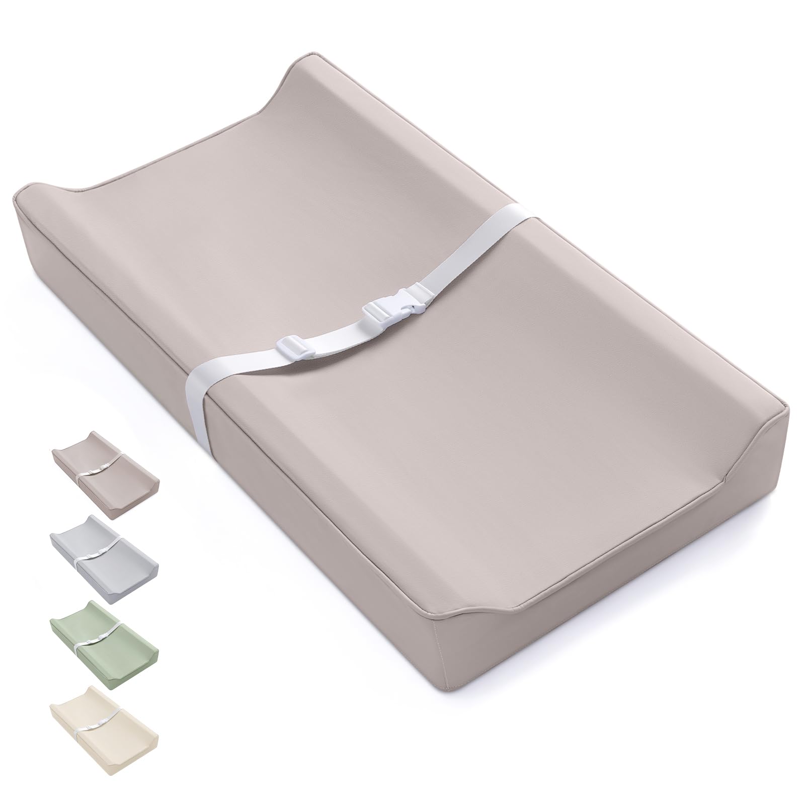 Blissful Diary Vegan Leather Baby Changing Pad with Waterproof & Wipe-Clean PU C
