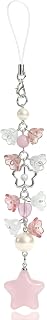 AGEN KGEN Y2K Pink Phone Cute Phone Charm - Strawberry Star Heart Charms, Camera Bag Pendants Decor for Women