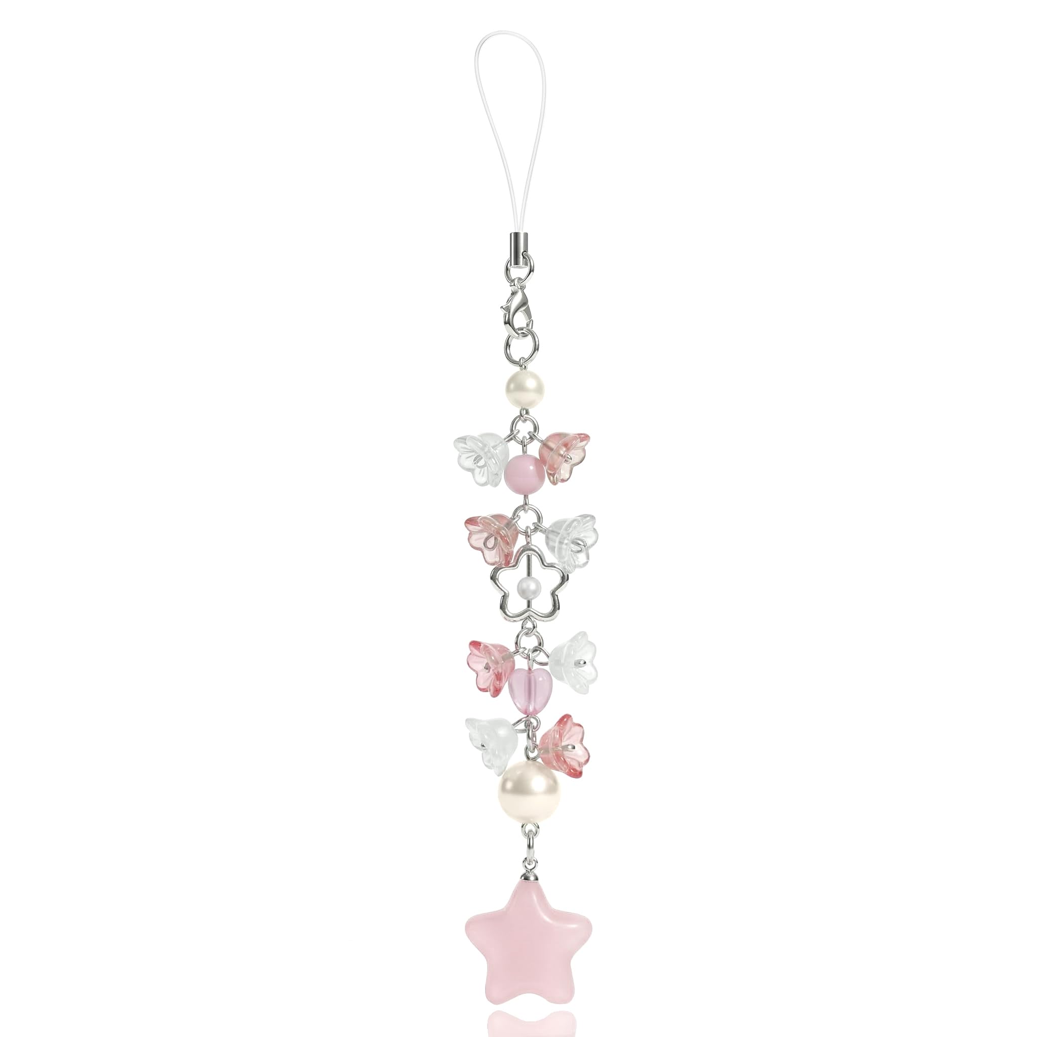 AGEN KGEN Y2K Pink Phone Cute Phone Charm - Strawberry Star Heart Charms, Camera