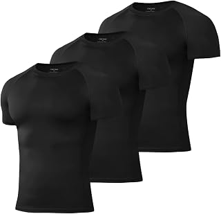 Niksa Men's Compression Shirt Short Sleeve Athletic Quick Dry Training Shirt