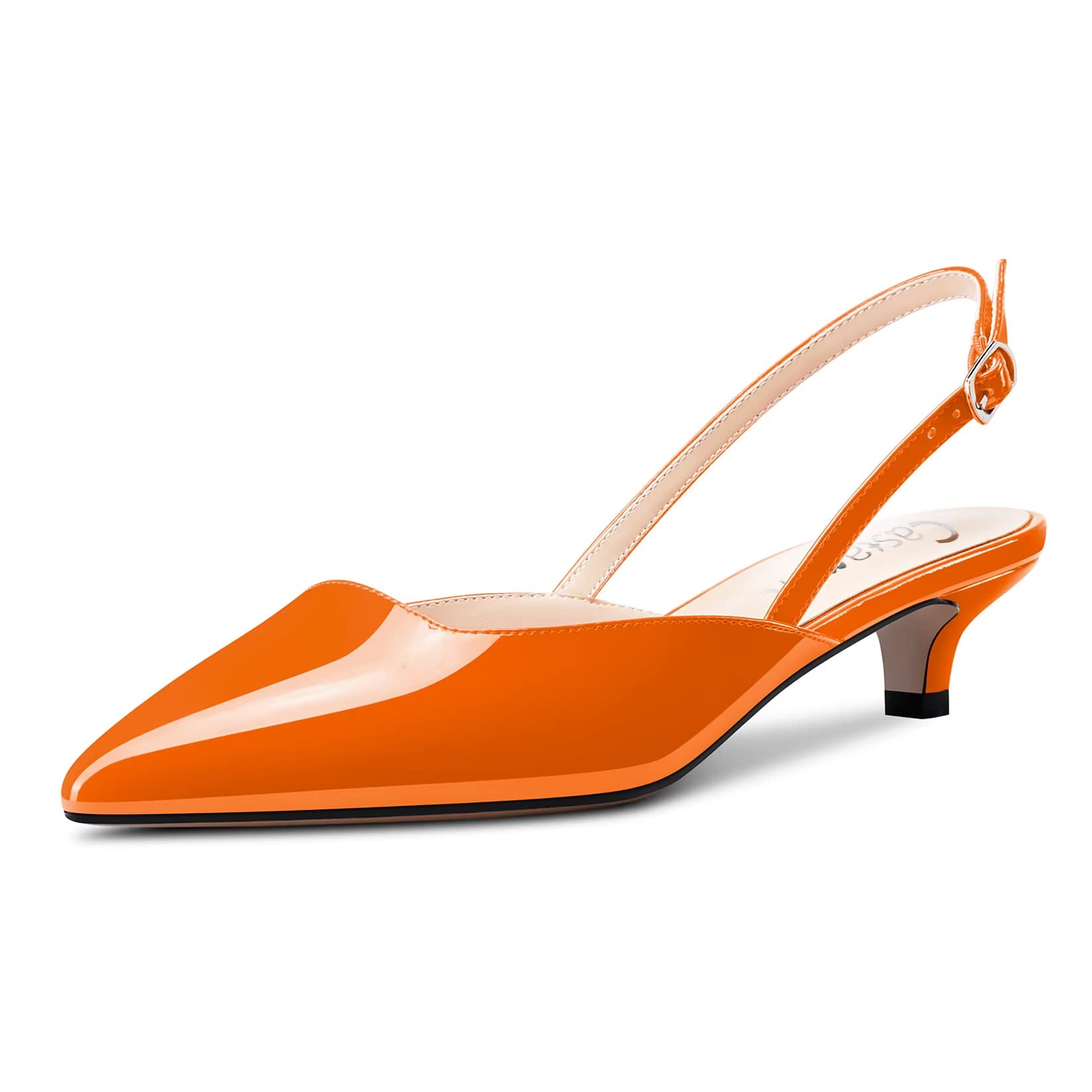 Castamere Women's Low Kitten Heel Pointed Toe Sandals Slip-on Slingback Pumps fo