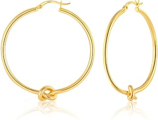 KISSPAT Hoop Earrings Gold Silver Chunky Drop Gradual Hypoallergenic