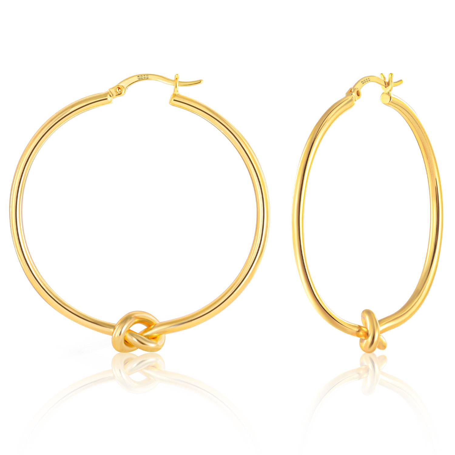 KISSPAT Hoop Earrings Gold Silver Chunky Drop Gradual Hypoallergenic