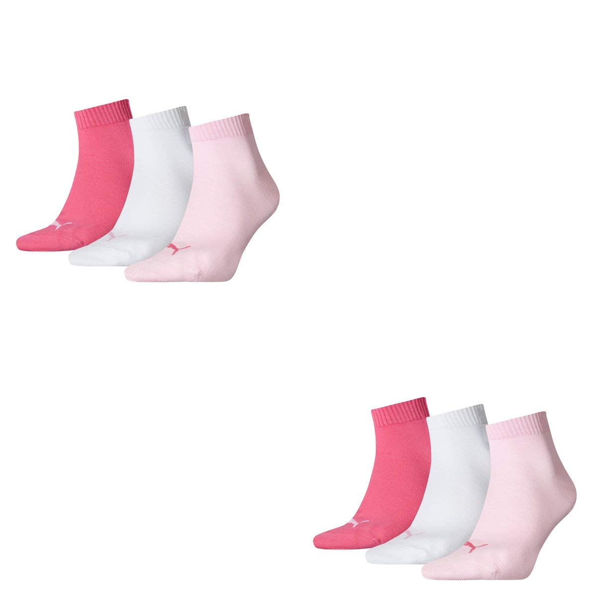 PUMA Unisex's Quarter Plain 3p Socks, One Size Plus