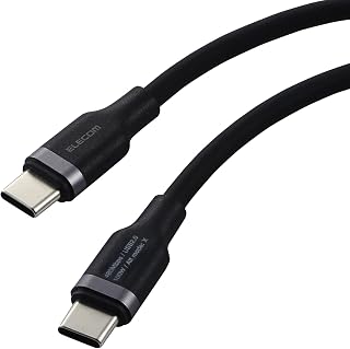 Elecom MPA-CCECSS05BK USB Type C Cable, 0.5 m, Short, 100W, PD Compatible, High Speed Charging, Silicone Material, Smooth, Soft, Compatible with MacBook/iPad/Galaxy/Android Smartphones, Tablets, Etc.,