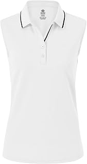 MoFiz Women's Sleeveless Polo Shirt Golf Shirt Summer Cotton Top Breathable