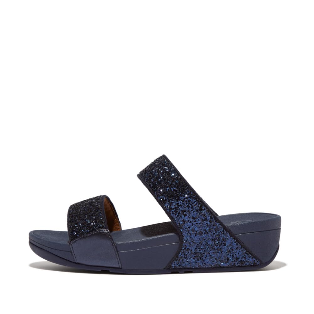 Fitflop Lulu Cross Slide - Glitter Open Toe SandalsWomen