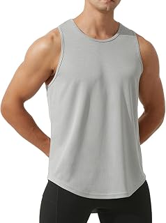 meioro Débardeur en maille pour homme - Séchage rapide - Sans manches - Débardeurs ajustés - Col rond - Pour le sport, gris, XX-Large