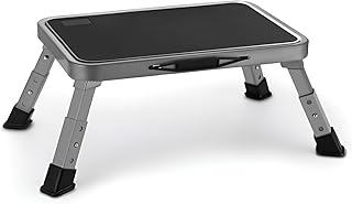 Jocauto Folding Step Stool for Adults, Height-Adjustable Small Step Stool | Step Ladder with Non-Slip Platform for Adults or Kids in Kitchen, Home, Rv,330 Lbs Capacity, Gery