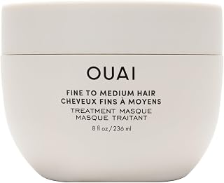 OUAI Fine to Medium Hair Treatment Mask- Deep Conditioning Hair Mask (8 oz) | Lightweight Deep Conditioning Hair Mask with Shea Butter, Keratin &amp; Panthenol - Helps Hydrate, Strengthen &amp; Repair Damage