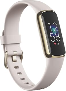 Fitbit Luxe Fitness and Wellness Tracker with Stress Management, Sleep Tracking and 24/7 Heart Rate, One Size S L Bands Included, Lunar White/Soft Gold Stainless Steel, 1 Count (Renewed)
