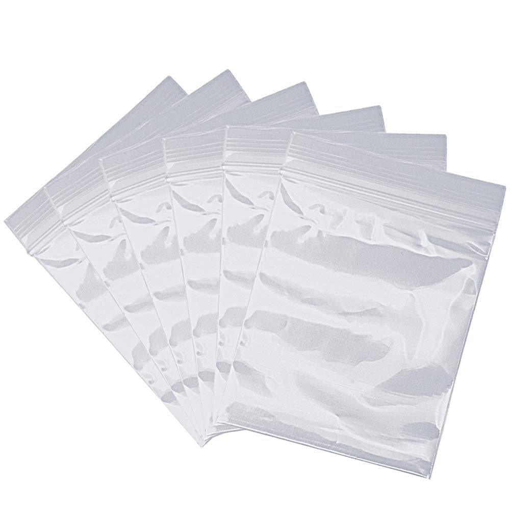 100 PCS Small Plastic Bags, 2" x 2.76" Resealable Zipper Poly Bags | Mini Plasti