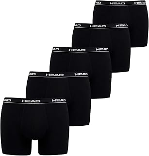 HEAD 5 Pack Men's Cotton Boxer Shorts with Logo Waist Band