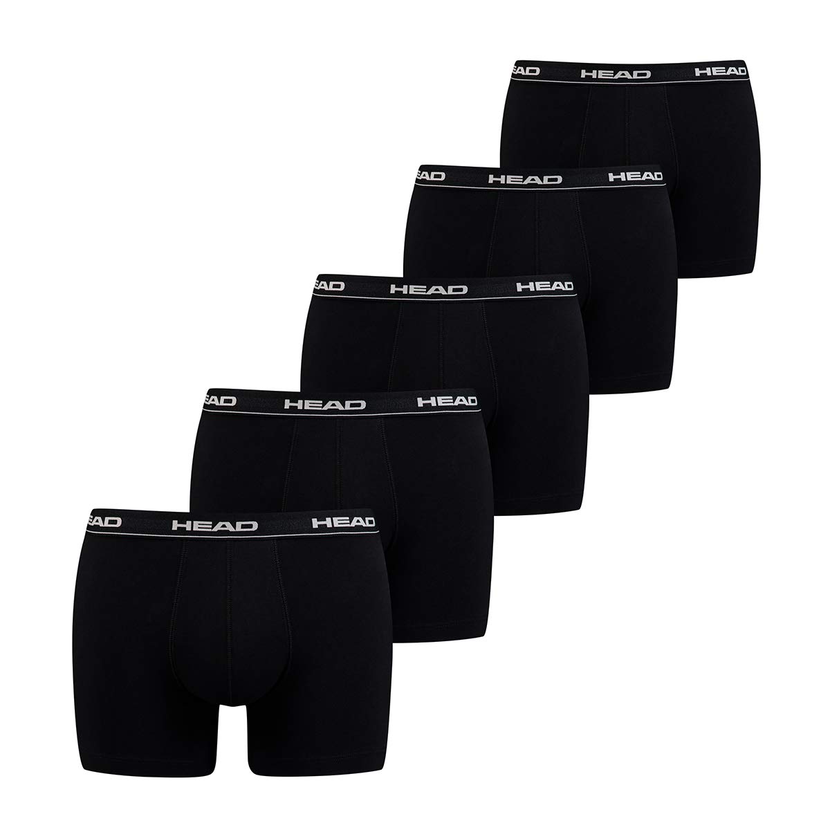 HEAD 5 Pack Men's Cotton Boxer Shorts with Logo Waist Band