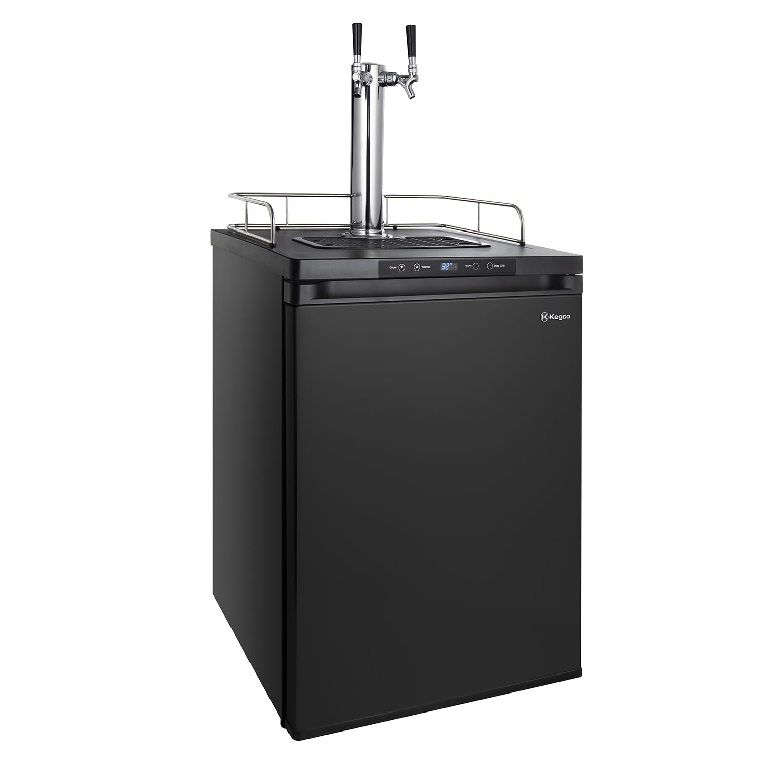Kegco K309B-2 Double Faucet Digital Black Kegerator