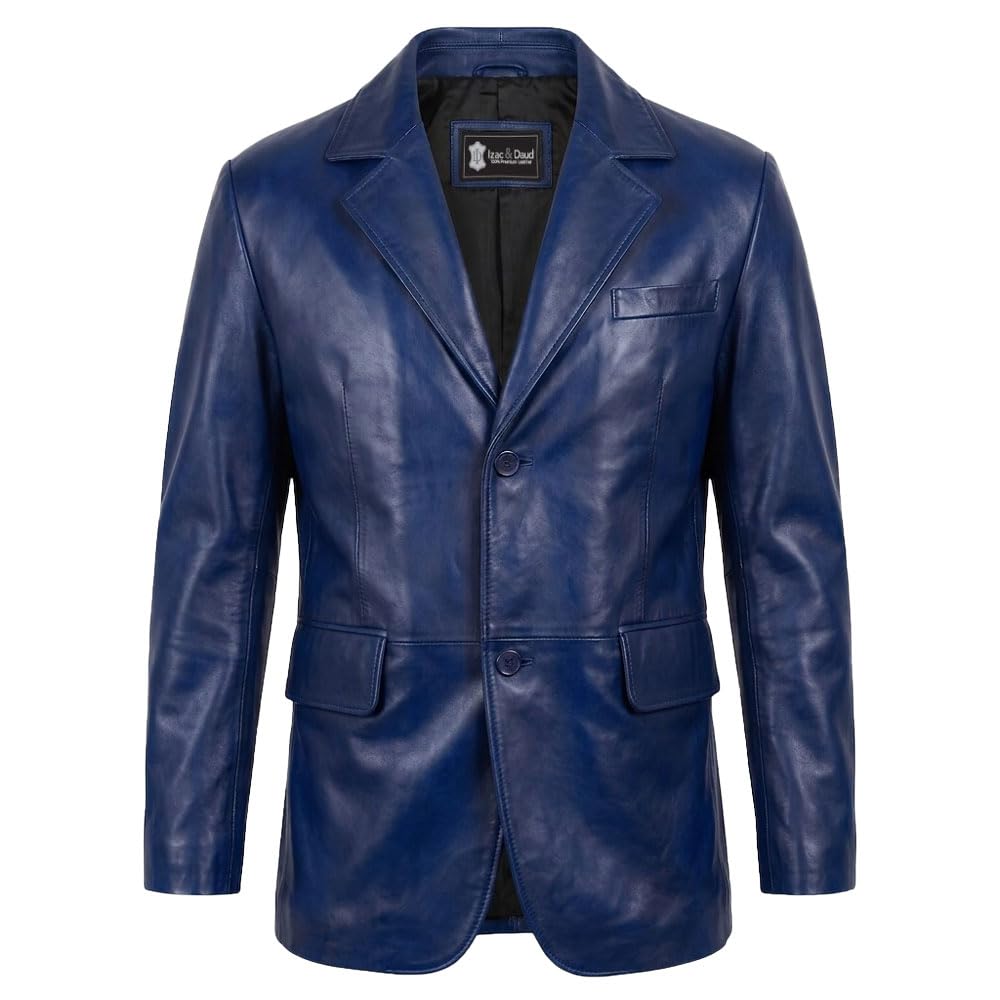 Isaac & David Chicago Lambskin Genuine Casual Wear Leather Blazer Sport Coat Cla