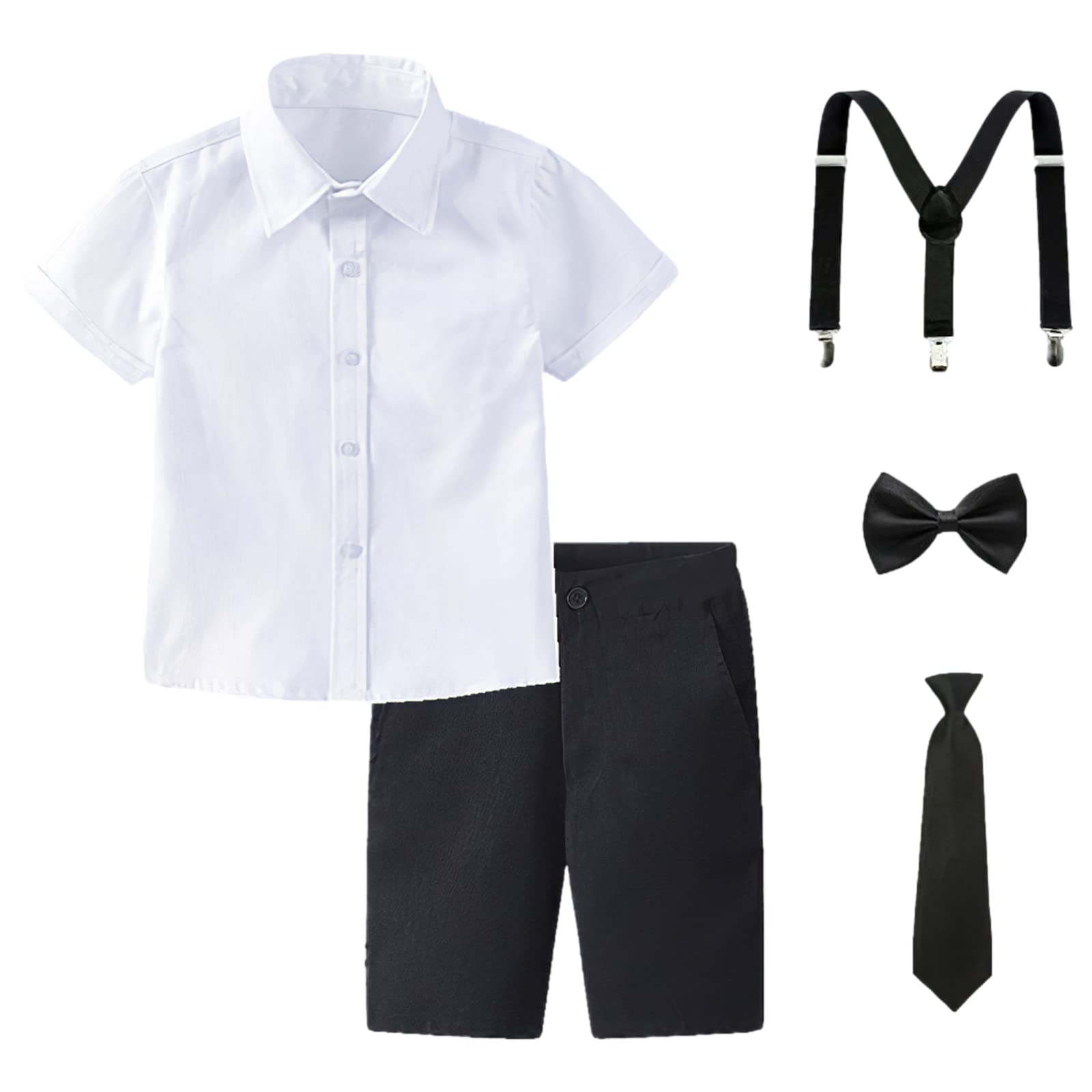 amropi Children's Christening Suit Short Sleeve Shirt and Bow Tie and Pants and 