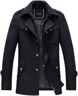 YOUTHUP Men's Winter Coat Wool Short Winter Jacket for Business Leisure