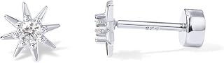 PAVOI 14K Gold Plated CZ Flat Back Earrings for Women, Cartilage Studs