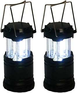 Ram® 2 x Portable Camping Lantern Battery Operated LED Camp Tent Hiking Emergency Outdoor Hanging Light with Foldable Hooks