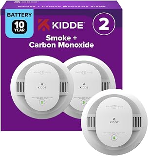 Kidde Smoke & Carbon Monoxide Detector, 10-Year Battery, 30CUD10, 2 Pack | No Battery Replacements or Low Battery Chirps, 2-in-1 Detection, LED Status Lights, Ideal for Homes & Apartments
