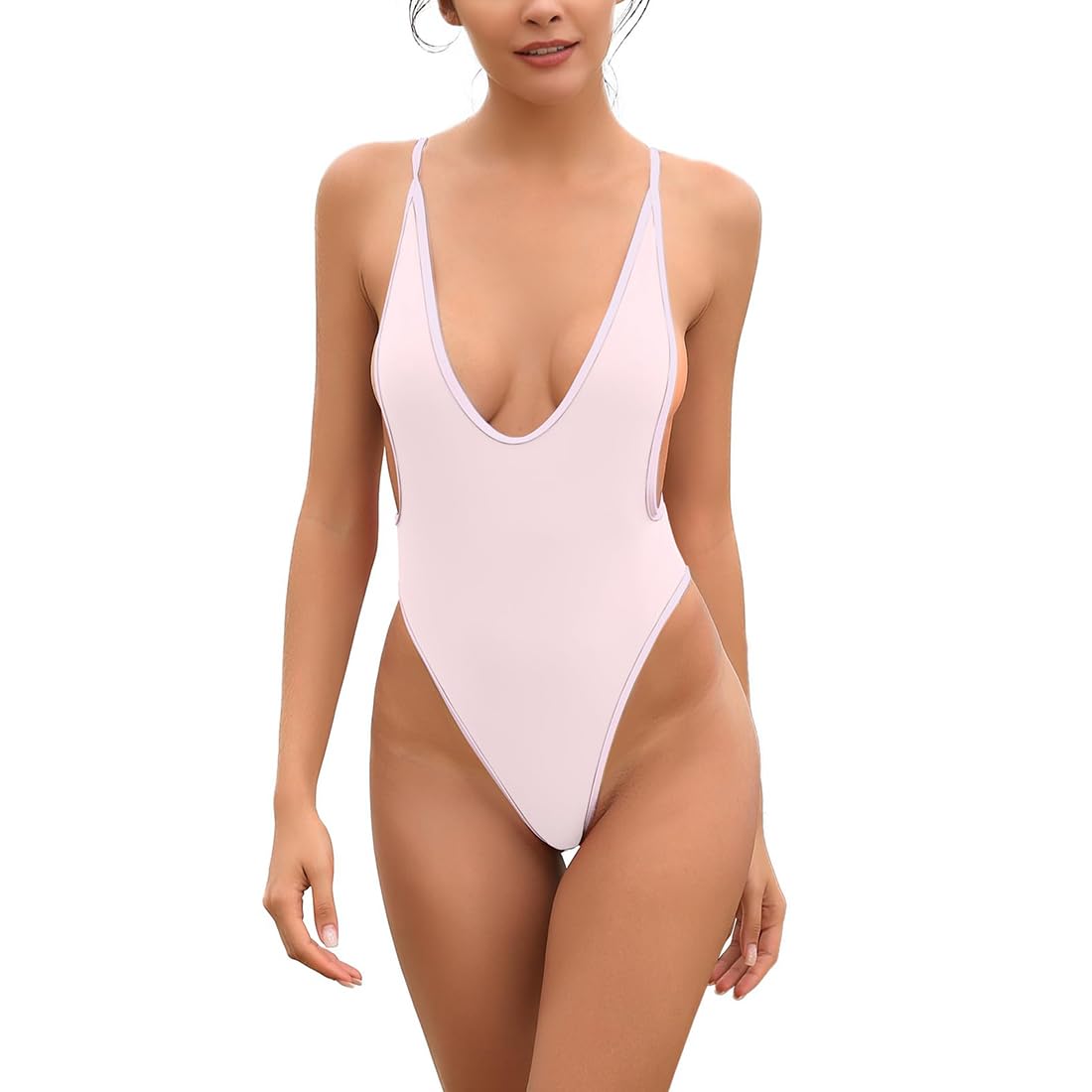 Women One Piece Swimsuit with Backless G-String