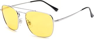 JIM HALO Retro Square Aviator Sunglasses Premium Glass Lens Men Women