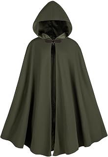 Hewlaud Medieval Cloak with Hood Renaissance Hooded Cape for Women Men | Medieval Hooded Cloak with Metal Clasp,Polyester Material, Machine Wash Care,Suitable for Halloween,Cosplay and parties