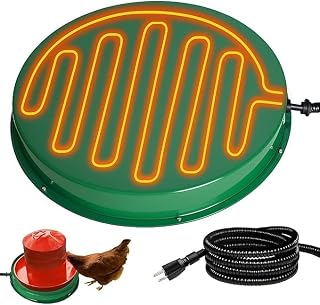 Chicken Water Heater Base, 125W Freeze Protection for Poultry Drinkers | Thermostatic heated base prevents frozen water, fits 1-5 gallon metal or plastic chicken waterers for winter coops