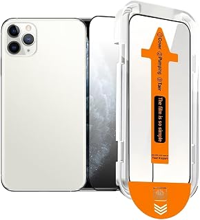 iPhone 11 Pro Max/iPhone XS Max Tempered Glass Screen Protector [Easy Installation Frame] [Bubble Free] [9H Hardness] [Full Coverage] Case Friendly, 6.5 Inch